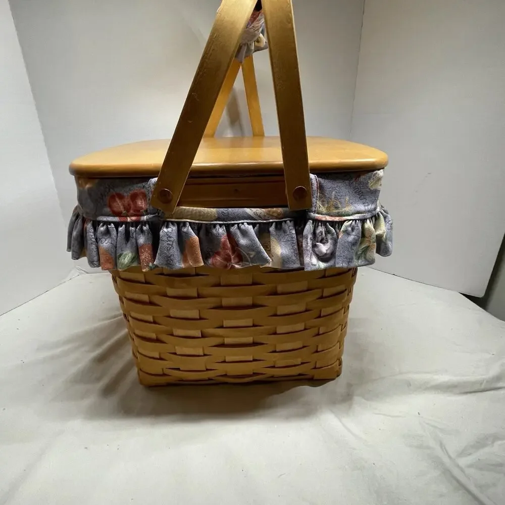 Longaberger 1998 Grandma Bonnie’s 2 Pie Basket Liner Plastic Protector 1 Riser